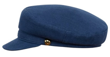Load image into Gallery viewer, Blue linen fiddler cap
