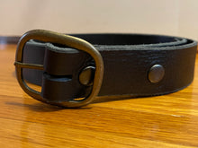 Load image into Gallery viewer, Black Leather Belt
