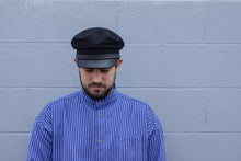 Load image into Gallery viewer, Black Leather Brim Cap