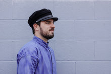 Load image into Gallery viewer, Black Leather Brim Cap