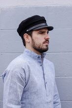 Load image into Gallery viewer, Black Leather Brim Cap