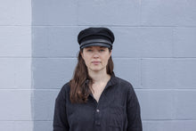 Load image into Gallery viewer, Black Leather Brim Cap