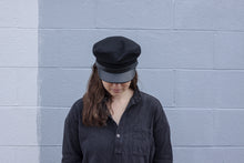 Load image into Gallery viewer, Black Leather Brim Cap