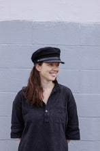 Load image into Gallery viewer, Black Leather Brim Cap