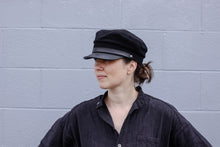 Load image into Gallery viewer, Black Leather Brim Cap