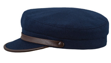 Load image into Gallery viewer, Wool Cap with Leather Trim