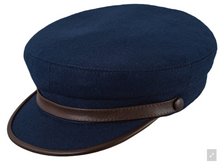 Load image into Gallery viewer, Wool Cap with Leather Trim