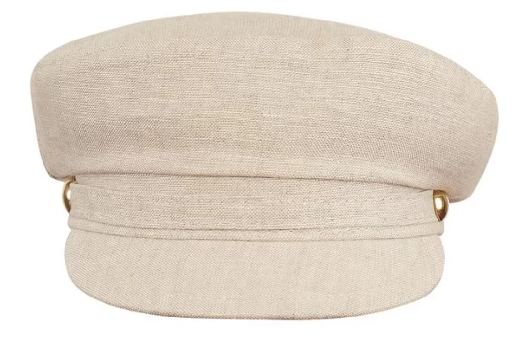 Cream linen fiddler cap