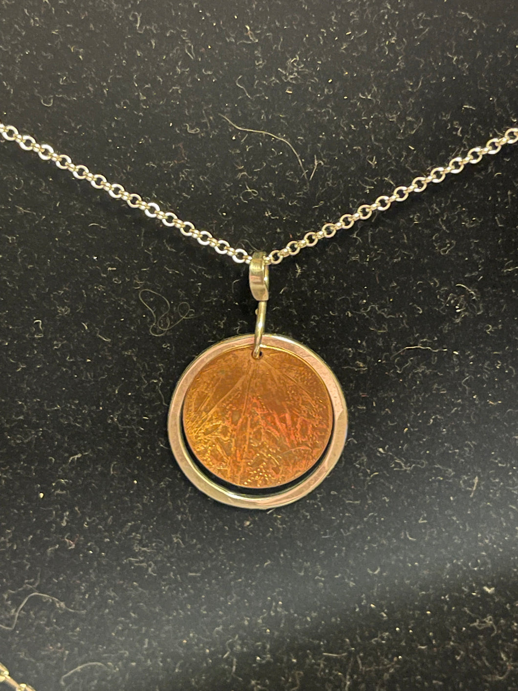 Sterling and copper necklace #910