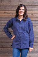 Traditional Solberg Dark Blue - cotton shirt - Button Down