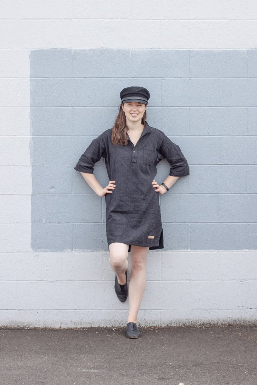 Pre-Washed Linen Tunic Black XL