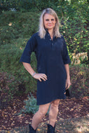 Pre-Washed Linen Tunic Black