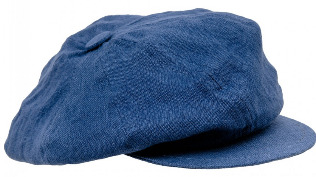 Blue linen cap