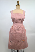 Load image into Gallery viewer, Red and white striped Hovden Wear apron. Front view.
