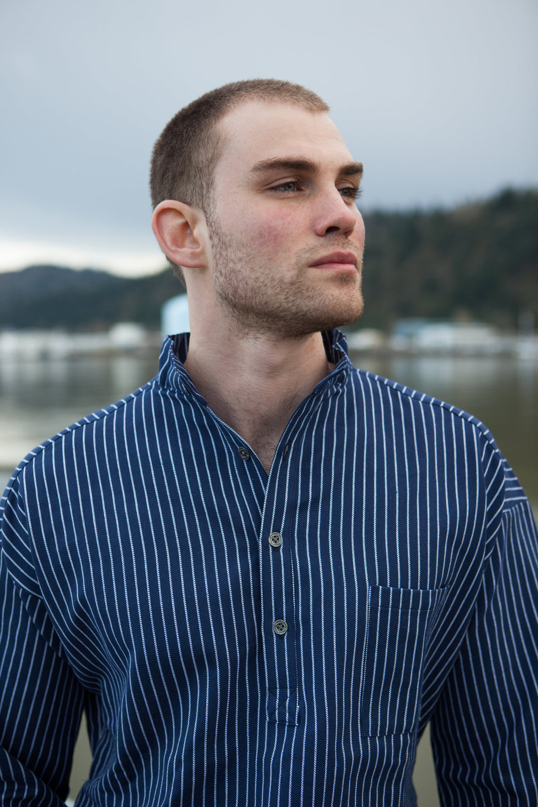 Traditional Solberg Dark Blue - cotton shirt